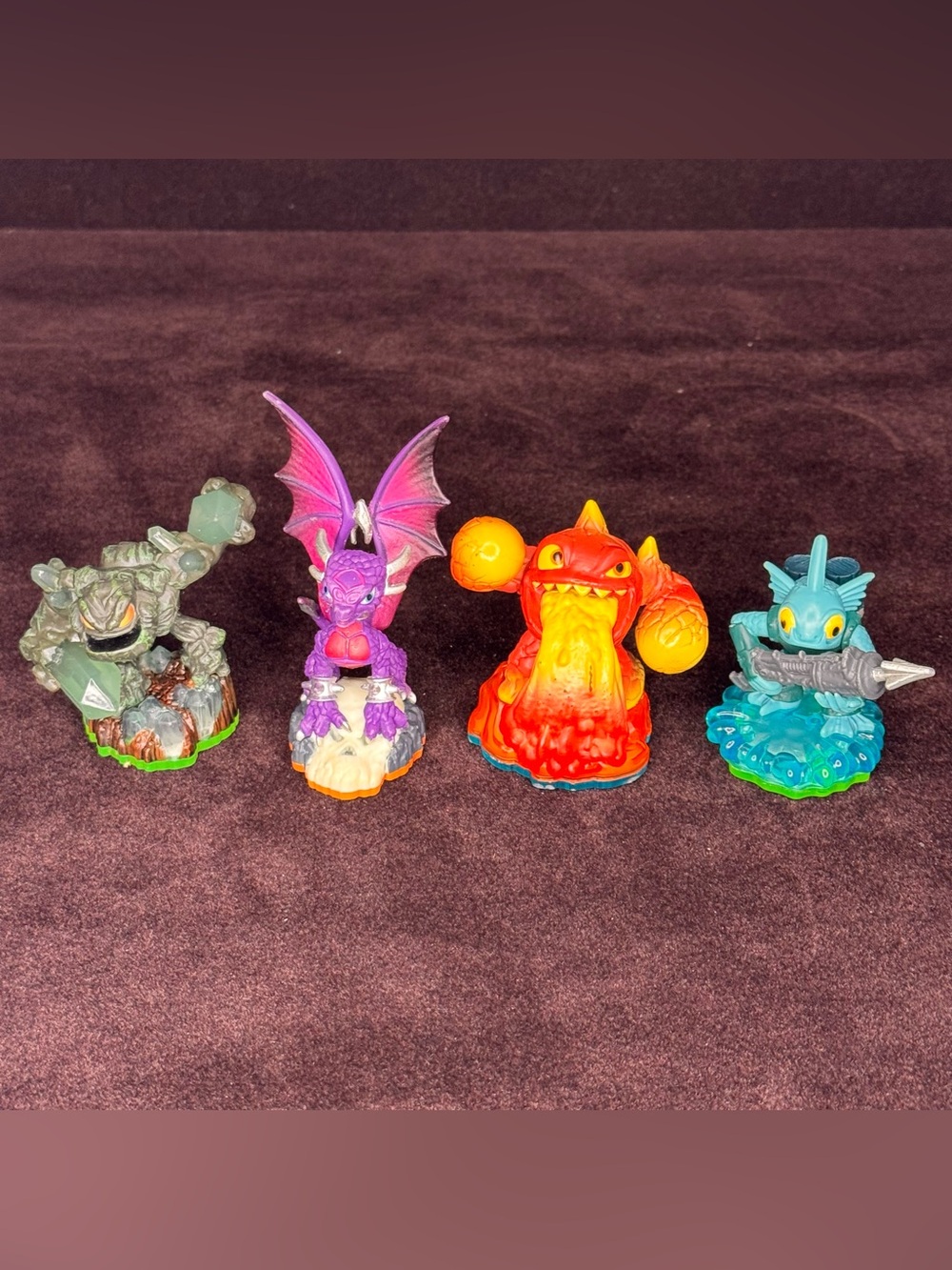 Skylanders Figure Lot of 4 - Prism Break, Cynder, Lava Barf Eruptor, Gill Grunt